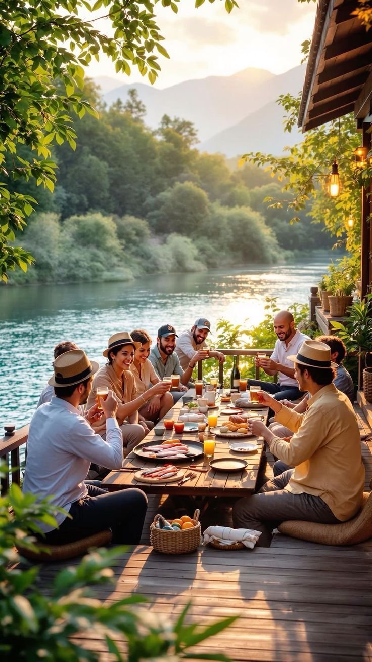 Business delegation meeting in a professional travel setting